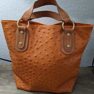Orange Maurizio Taiuti Ostrich Leather Purse